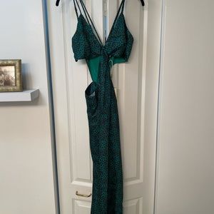 PORTIA MAXI DRESS - GREEN LEOPARD